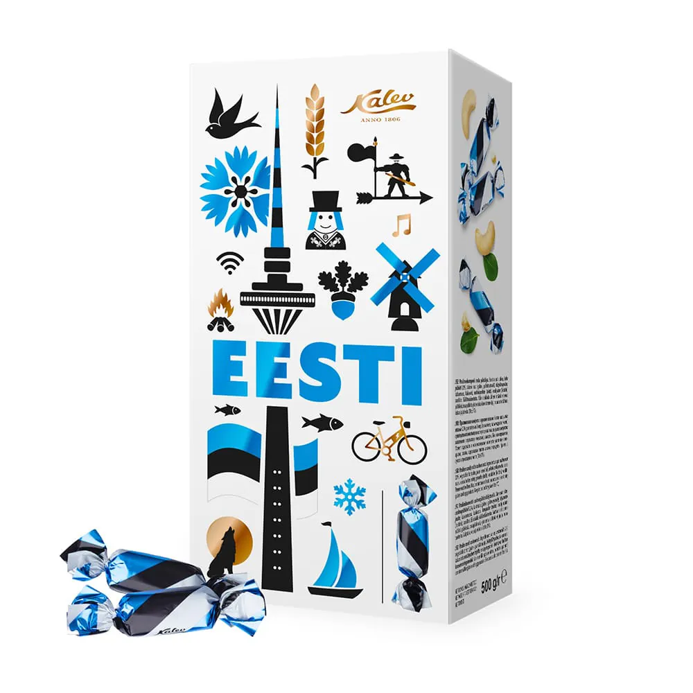 Eesti pralineekompvek india pähkliga, Kalev, 500 g
