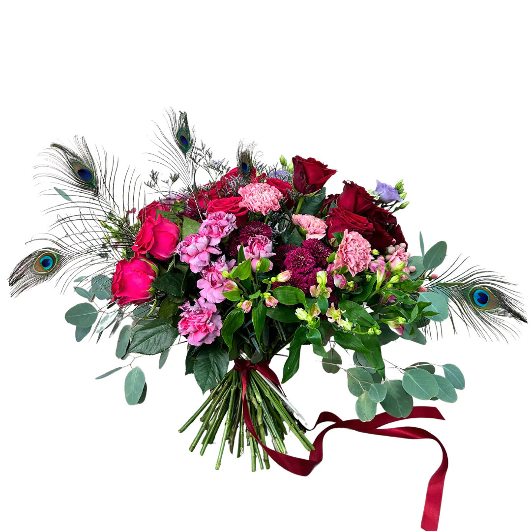 A florist's fantasy bouquet in dark tones